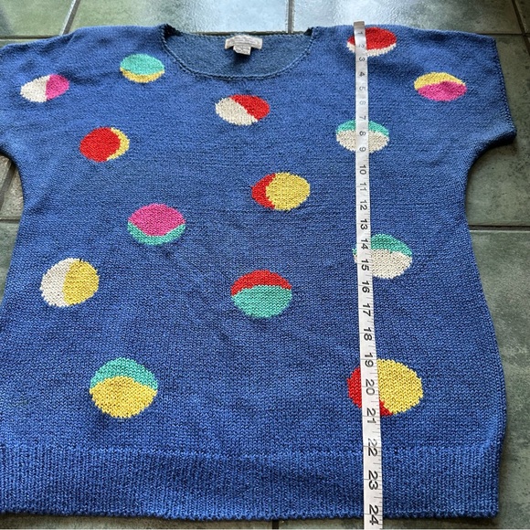 VTG 80s Retro Abstract Artsy Maximalist Colorful Print Silk Blend Knit Shirt - Picture 5 of 5